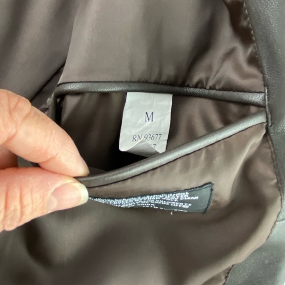 J. Ferrar Leather Double Breasted 3 Button Blazer in Dark Brown, Men's Medium - Picture 11 of 16